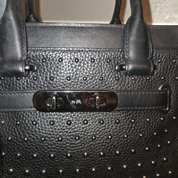 Coach SWAGER Black Studded Handbag - Picture 3 of 11